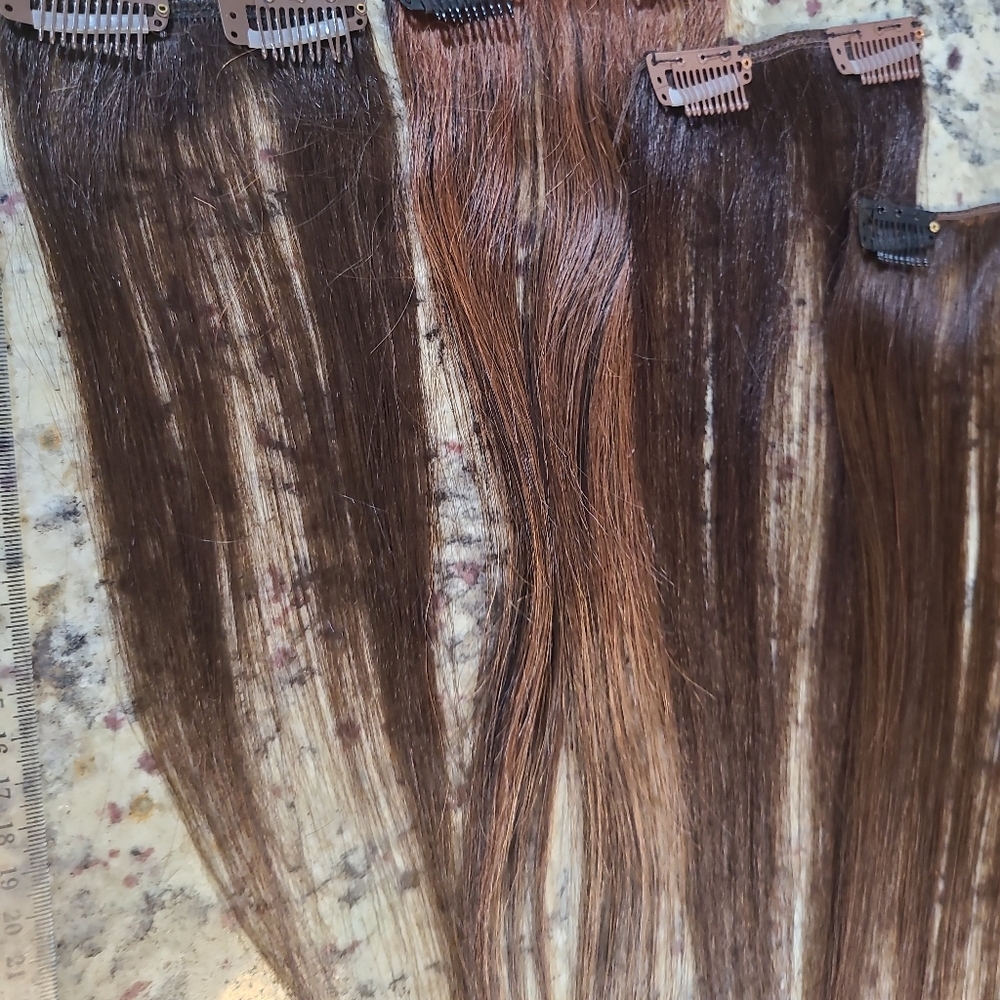 🆕️ 10 inch 4 pcs Clip in Hair Extensions 🌱  Ready to ship - Picture 4 of 4